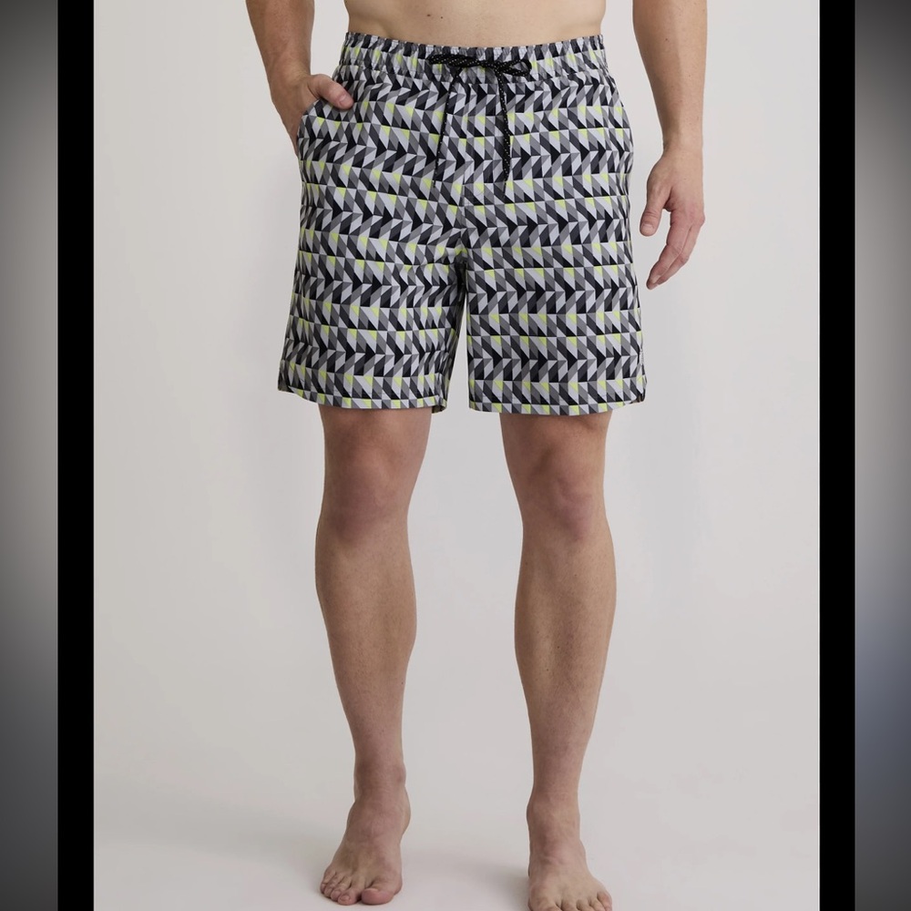NWT Laguna Swim Geometric Patterned Swim Shorts